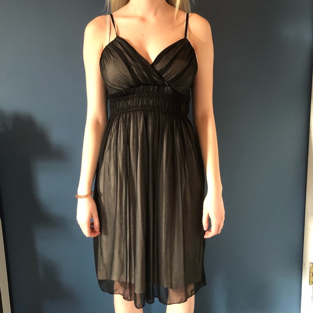 black formal midi dress